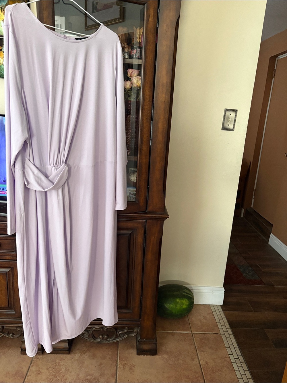 Eloquii Lavender Midi Dress with Knot Detail